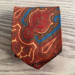 Liberty of London Vintage Rust and Teal Paisley Tie